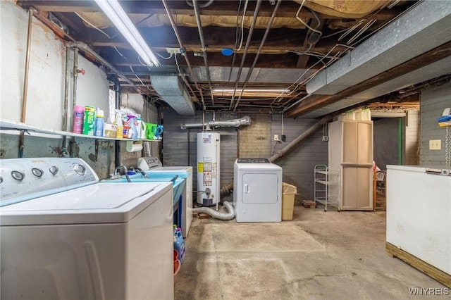 2469 Seneca St, West Seneca, NY 14210 - laundry area featuring water heater and independent washer and dryer