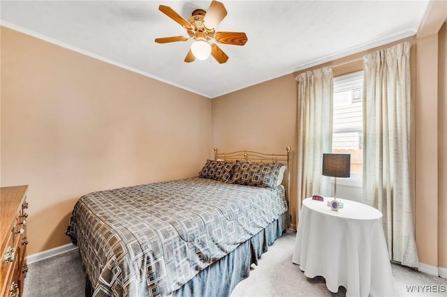 159 Beale Ave, Cheektowaga, NY 14225 - carpeted bedroom featuring crown molding and a ceiling fan