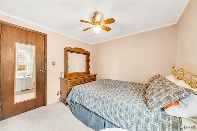 159 Beale Ave, Cheektowaga, NY 14225 - bedroom with carpet floors, ornamental molding, and a ceiling fan