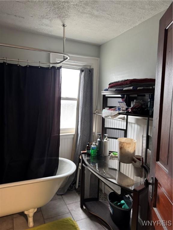 51 Ashton Pl, Buffalo, NY 14220 - bathroom with tile patterned flooring and a textured ceiling