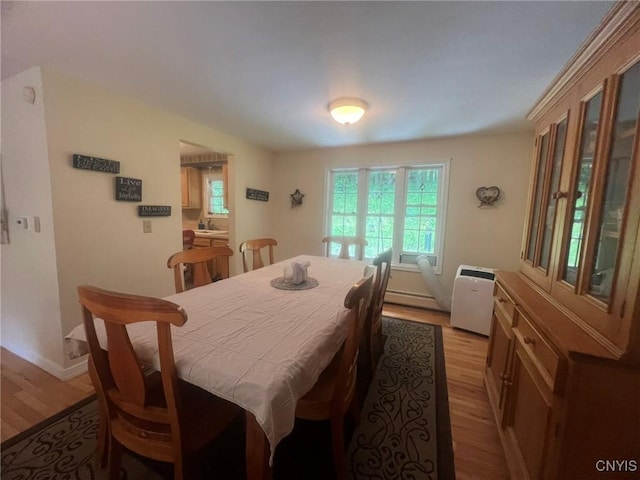 20 Pond Path, Oswego, NY 13126 - dining room featuring light wood finished floors and a baseboard radiator