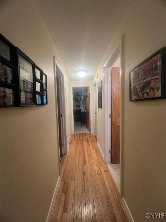 20 Pond Path, Oswego, NY 13126 - hall with hardwood / wood-style flooring and baseboards
