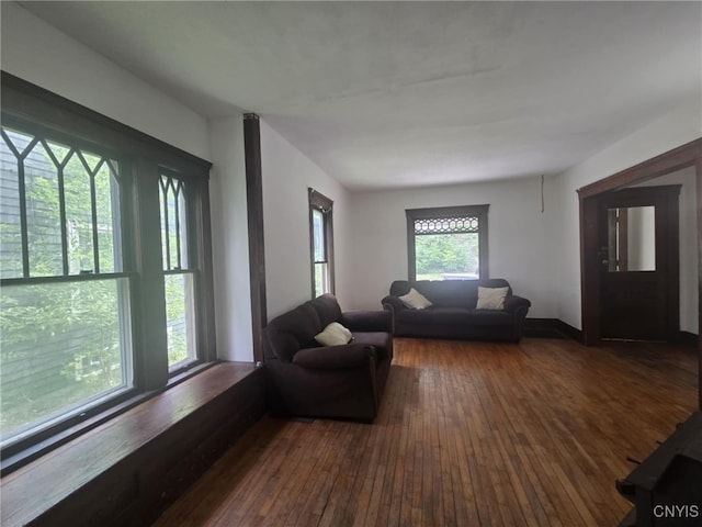 826 Lancaster Ave, Syracuse, NY 13210 - living room with dark wood-style floors
