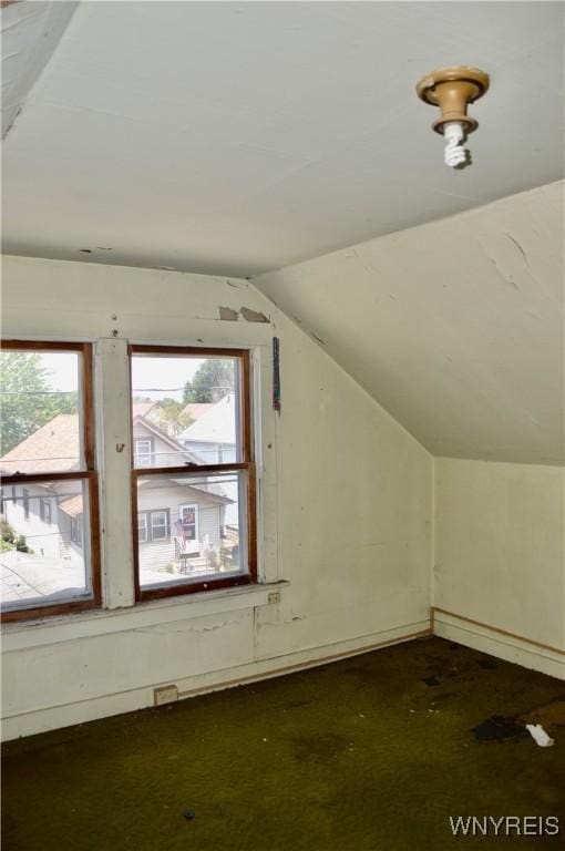 77 Harlem Rd, West Seneca, NY 14224 - additional living space featuring vaulted ceiling and dark carpet