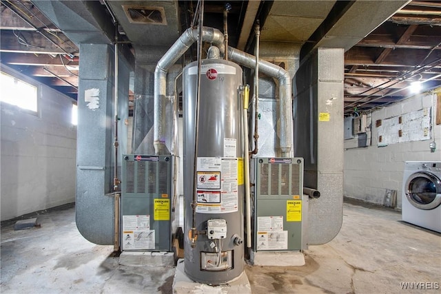 153 Hinman Ave, Buffalo, NY 14216 - utilities featuring washer / dryer, gas water heater, and heating unit
