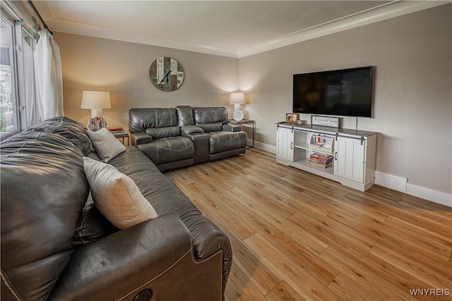 24 Ceil Dr, Cheektowaga, NY 14227 - living area with crown molding and light wood-style flooring