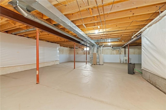65 Sotheby Dr, Greece, NY 14626 - unfinished basement featuring water heater and heating unit
