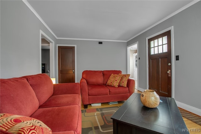 1871 Eggert Rd, Amherst, NY 14226 - living area with crown molding and wood finished floors