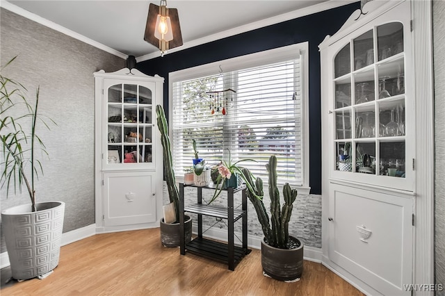 1871 Eggert Rd, Amherst, NY 14226 - entryway with healthy amount of natural light, light wood-type flooring, and ornamental molding
