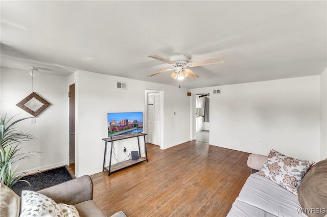 302 Midland Ave, Tonawanda, NY 14223 - living area featuring ceiling fan and wood finished floors
