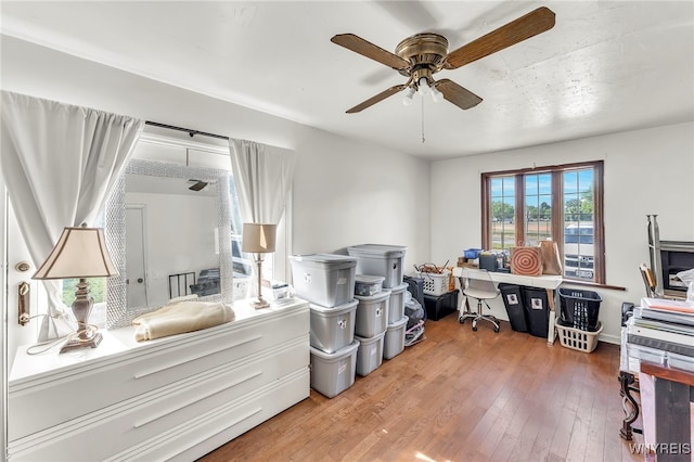302 Midland Ave, Tonawanda, NY 14223 - office area with a ceiling fan and light wood finished floors