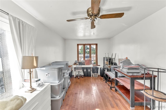 302 Midland Ave, Tonawanda, NY 14223 - office featuring a ceiling fan and light wood-type flooring
