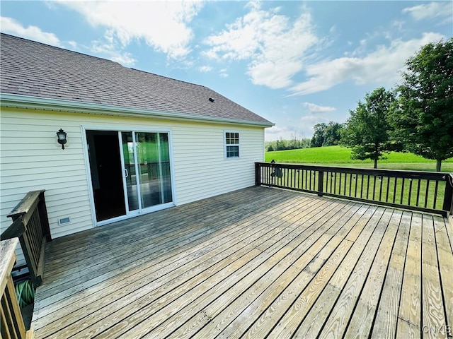 3370 Hicks Rd, Scipio, NY 13118 - wooden terrace with a yard