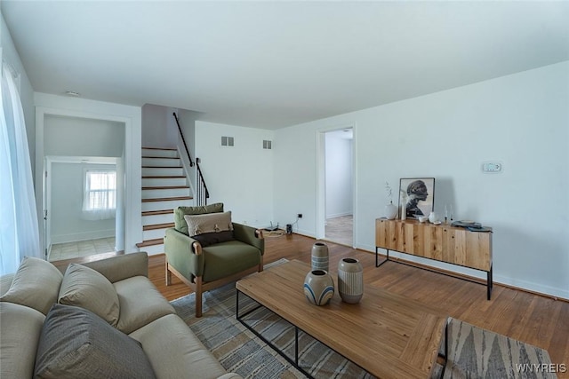 165 Kelvin Dr, Tonawanda, NY 14223 - living area with stairway and wood finished floors