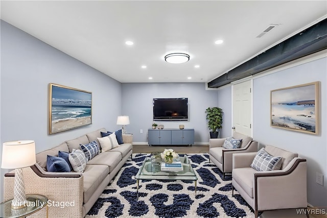41 Dennis Ln, Cheektowaga, NY 14227 - living room featuring recessed lighting and wood finished floors