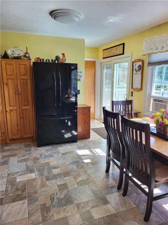 138 Dingman Hill Rd, Bainbridge, NY 13733 - dining room featuring stone finish flooring and cooling unit
