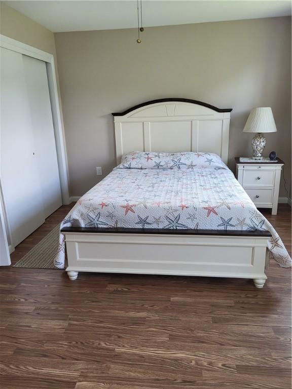 138 Dingman Hill Rd, Bainbridge, NY 13733 - bedroom featuring dark wood-type flooring and a closet