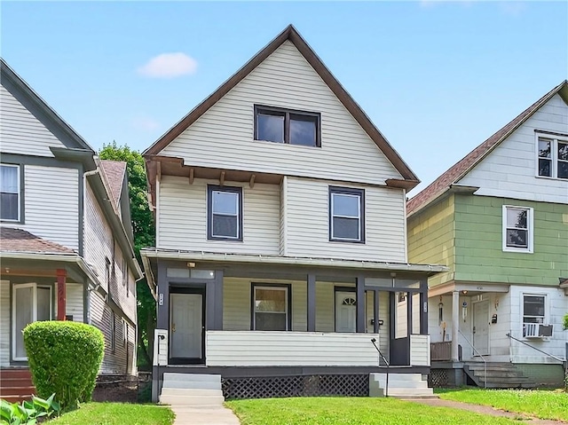 896-898 S Plymouth Ave, Rochester, NY 14608 - view of front of property featuring covered porch and a front lawn