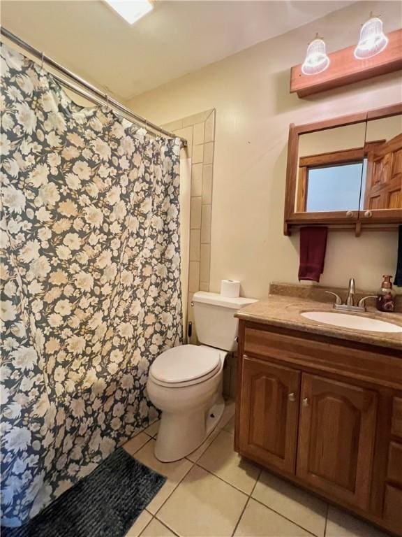 110 Mcmaster St, Bath, NY 14810 - bathroom with tile patterned floors, vanity, and a shower with curtain