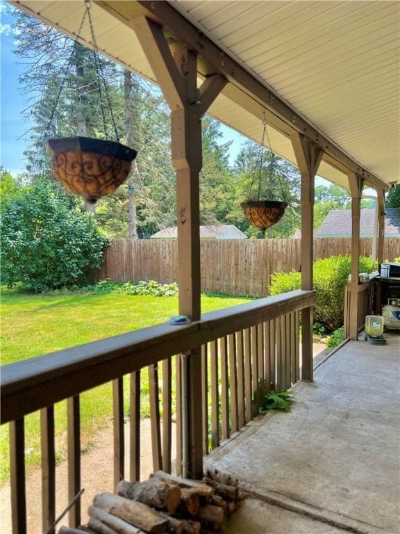110 Mcmaster St, Bath, NY 14810 - fenced backyard with a patio