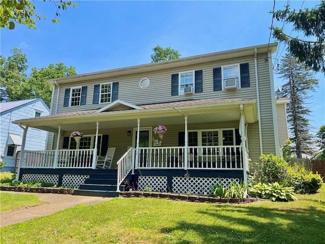 110 Mcmaster St, Bath, NY 14810 - view of front of home featuring a front lawn and covered porch