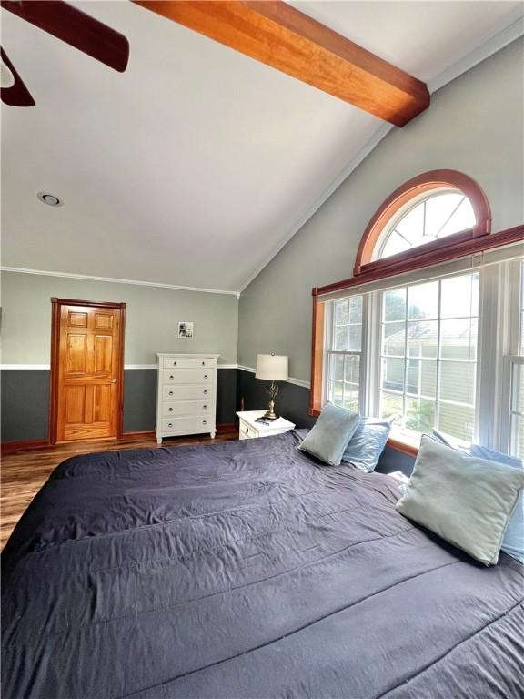 110 Mcmaster St, Bath, NY 14810 - bedroom with wood finished floors and a ceiling fan