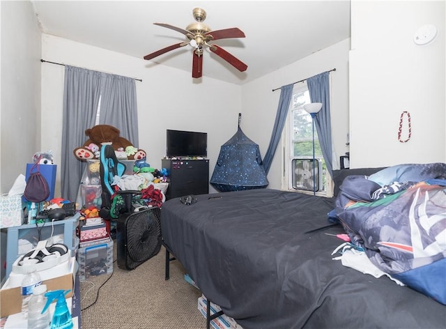 364 W 3rd St, Elmira City, NY 14901 - bedroom with carpet flooring, access to outside, and a ceiling fan