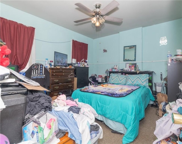 364 W 3rd St, Elmira City, NY 14901 - carpeted bedroom featuring a ceiling fan