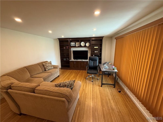 31 Noel Dr, Amherst, NY 14221 - living area featuring an office area, recessed lighting, and light wood finished floors