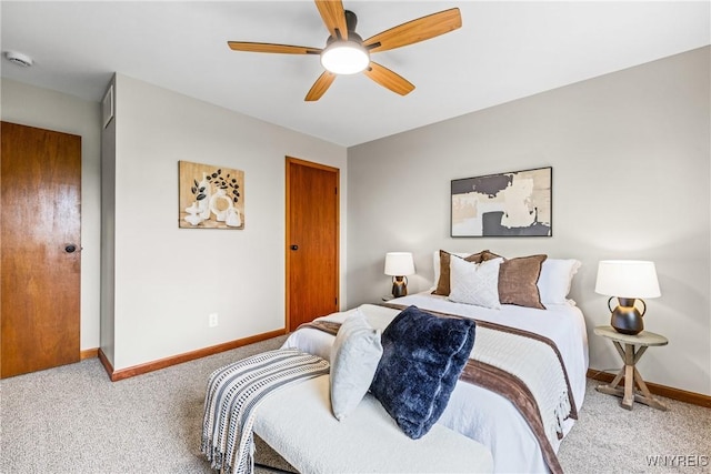 374 Dewey Ave, Buffalo, NY 14214 - carpeted bedroom with baseboards and a ceiling fan