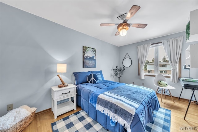 94 N Seine Dr, Cheektowaga, NY 14227 - bedroom featuring light wood-style flooring and ceiling fan