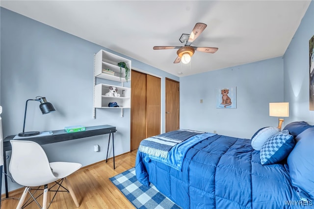 94 N Seine Dr, Cheektowaga, NY 14227 - bedroom with wood finished floors, ceiling fan, and multiple closets
