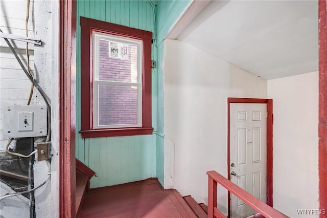 1329 Clinton St, Buffalo, NY 14206 - staircase with wooden walls