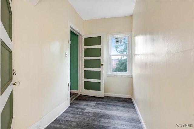 1329 Clinton St, Buffalo, NY 14206 - doorway featuring dark wood-style floors and baseboards
