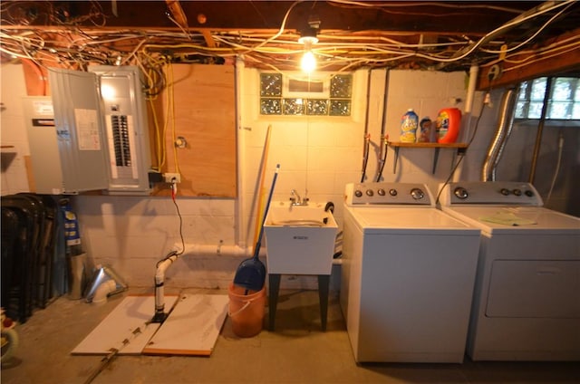 162 Miramar Rd, Gates, NY 14624 - basement featuring washing machine and clothes dryer and electric panel