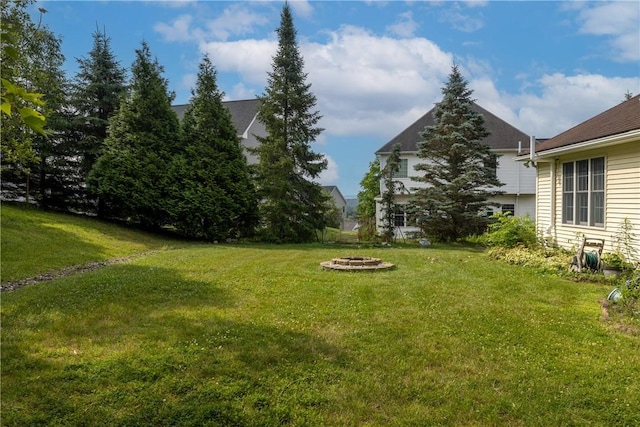 203 Upland Run, Horseheads, NY 14845 - view of green lawn featuring a fire pit