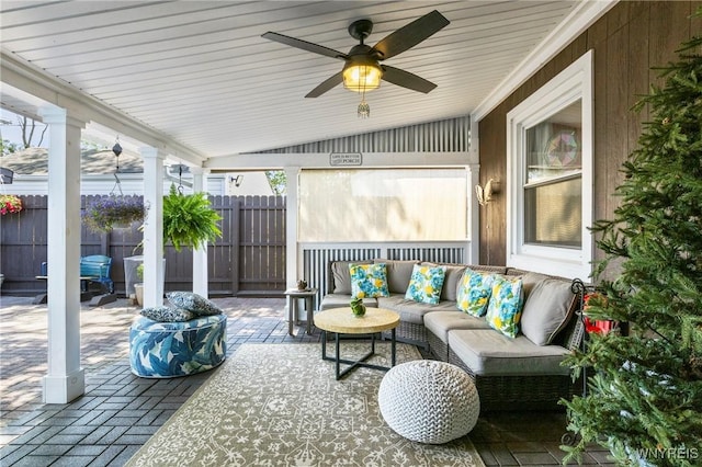 715 Brighton Rd, Tonawanda, NY 14150 - view of patio / terrace featuring an outdoor hangout area and ceiling fan