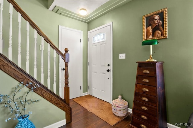 715 Brighton Rd, Tonawanda, NY 14150 - entryway with wood finished floors and stairs