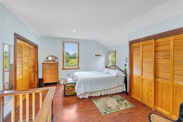 61 Country Pl, Colesville, NY 13813 - bedroom with wood finished floors, lofted ceiling, recessed lighting, and a closet