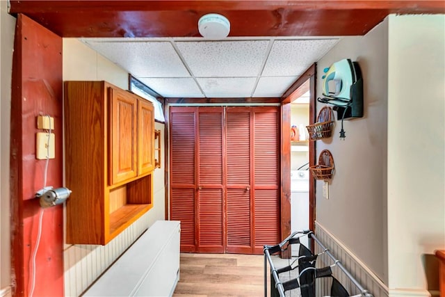 61 Country Pl, Colesville, NY 13813 - doorway featuring a drop ceiling and light wood-style floors