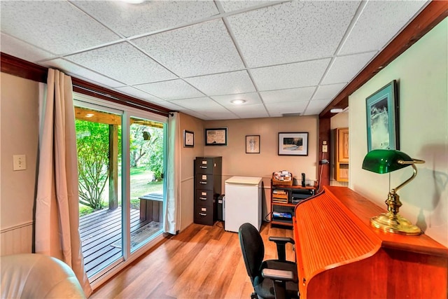 61 Country Pl, Colesville, NY 13813 - office area featuring a paneled ceiling and light wood finished floors