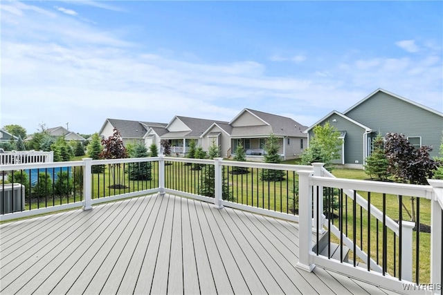 29 Raine Dr, Amherst, NY 14221 - wooden terrace featuring a residential view and a yard