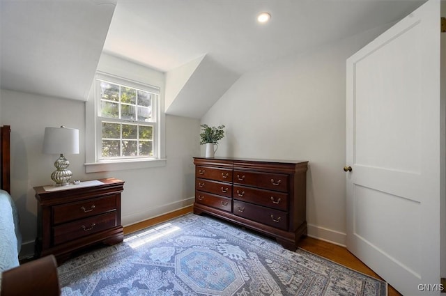 53 Payne St, Hamilton, NY 13346 - bedroom with lofted ceiling, wood finished floors, and recessed lighting