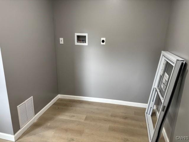 196 Berger Ave, Syracuse, NY 13205 - laundry area with electric dryer hookup, hookup for a washing machine, and wood finished floors