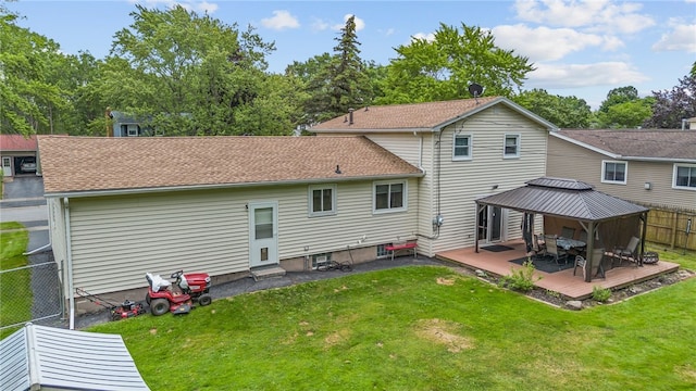 29 Davy Dr, Gates, NY 14624 - back of house featuring a gazebo, a fenced backyard, a deck, and entry steps