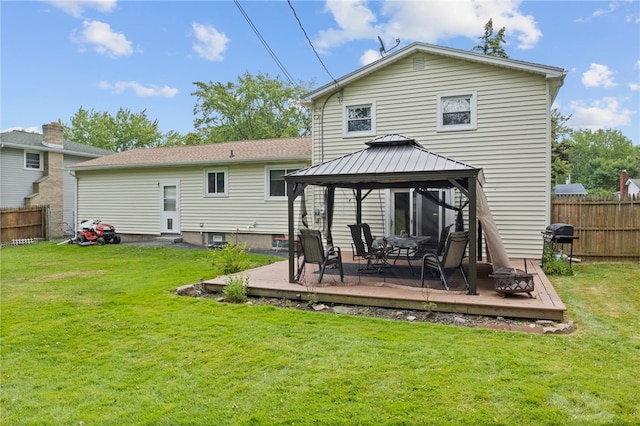 29 Davy Dr, Gates, NY 14624 - back of house with a gazebo and a wooden deck