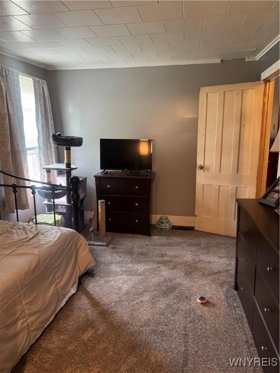 29 Church St, Royalton, NY 14105 - carpeted bedroom featuring crown molding