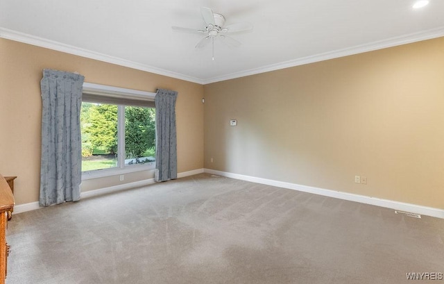 171 Harbridge Mnr, Amherst, NY 14221 - unfurnished room with ornamental molding, ceiling fan, and carpet