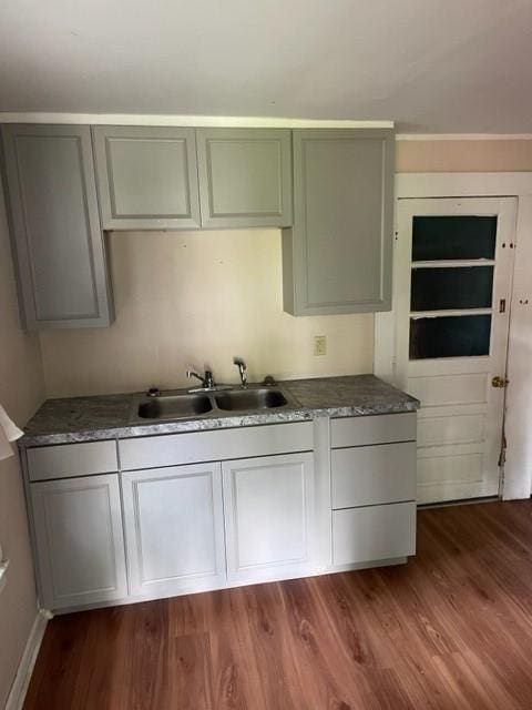 1307 Lackawanna Ave, Elmira City, NY 14901 - kitchen featuring dark wood-style floors