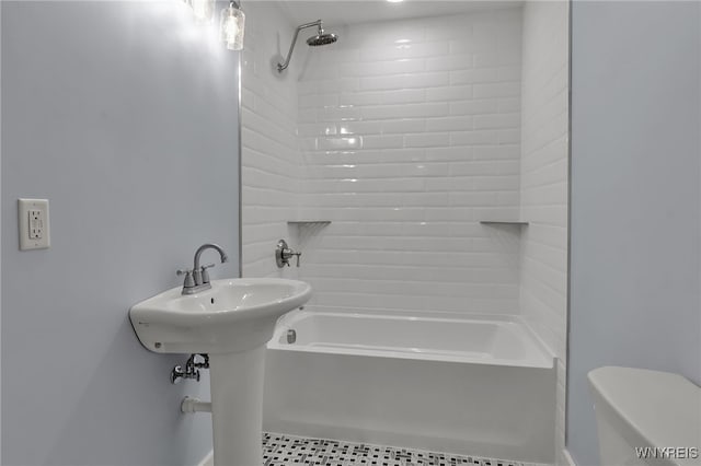 4221 Upper Mountain Rd, Cambria, NY 14132 - bathroom featuring shower / tub combination and toilet